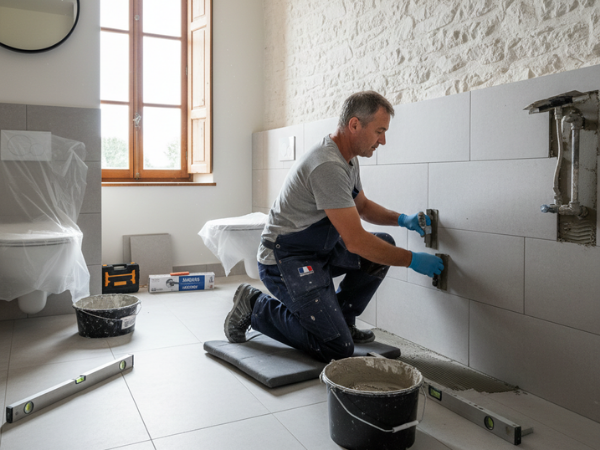 Salle de bains & WC – Pose de carrelage